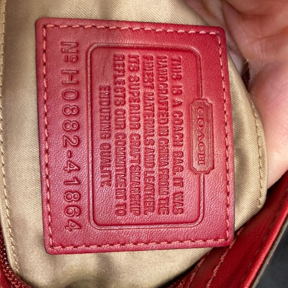 Coach red leather Zoe mini hobo bag - Picture 13 of 13